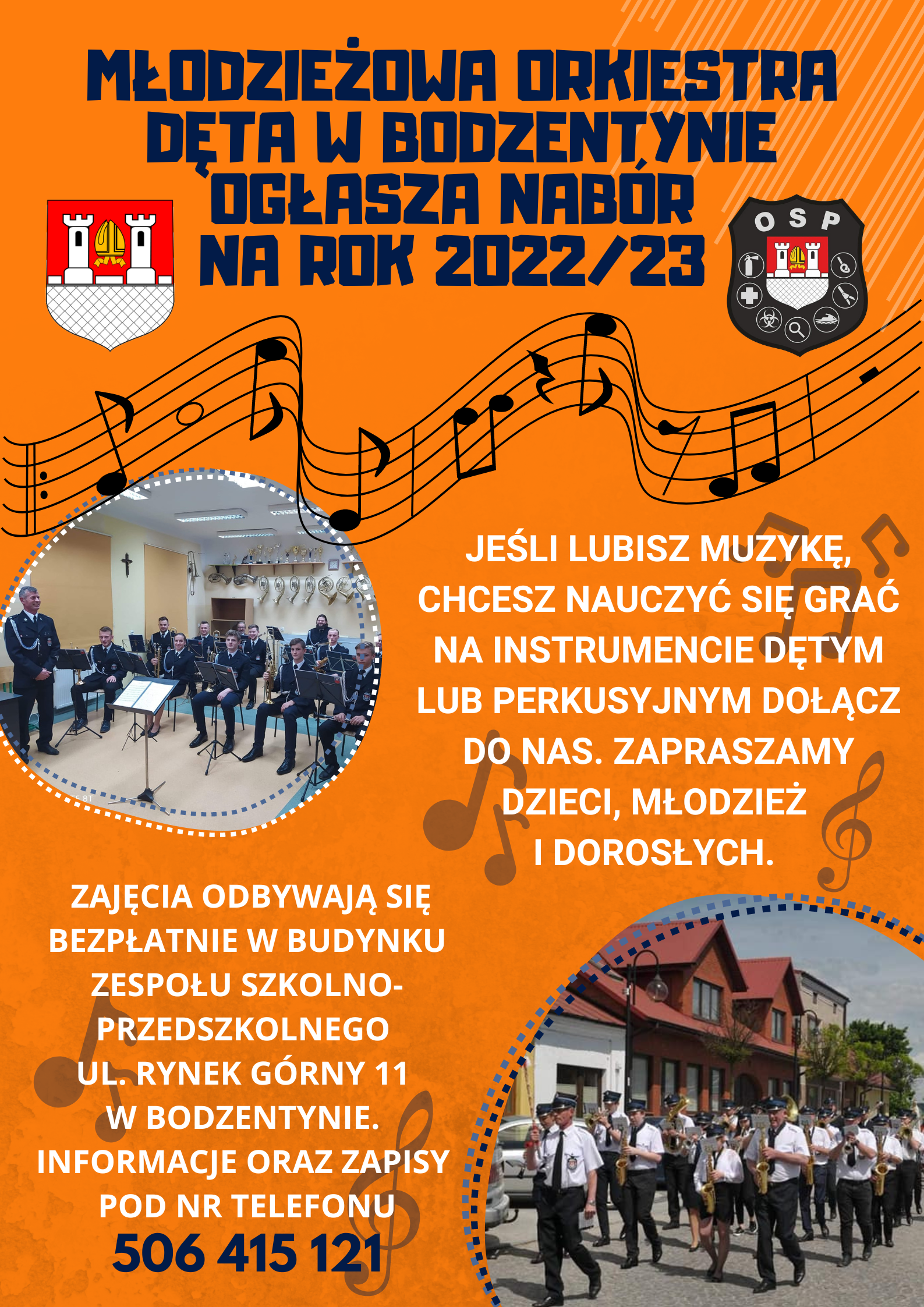 Modzieowa Orkiestra dta w Bodzentynie ogasza Nabr na rok 2023 1