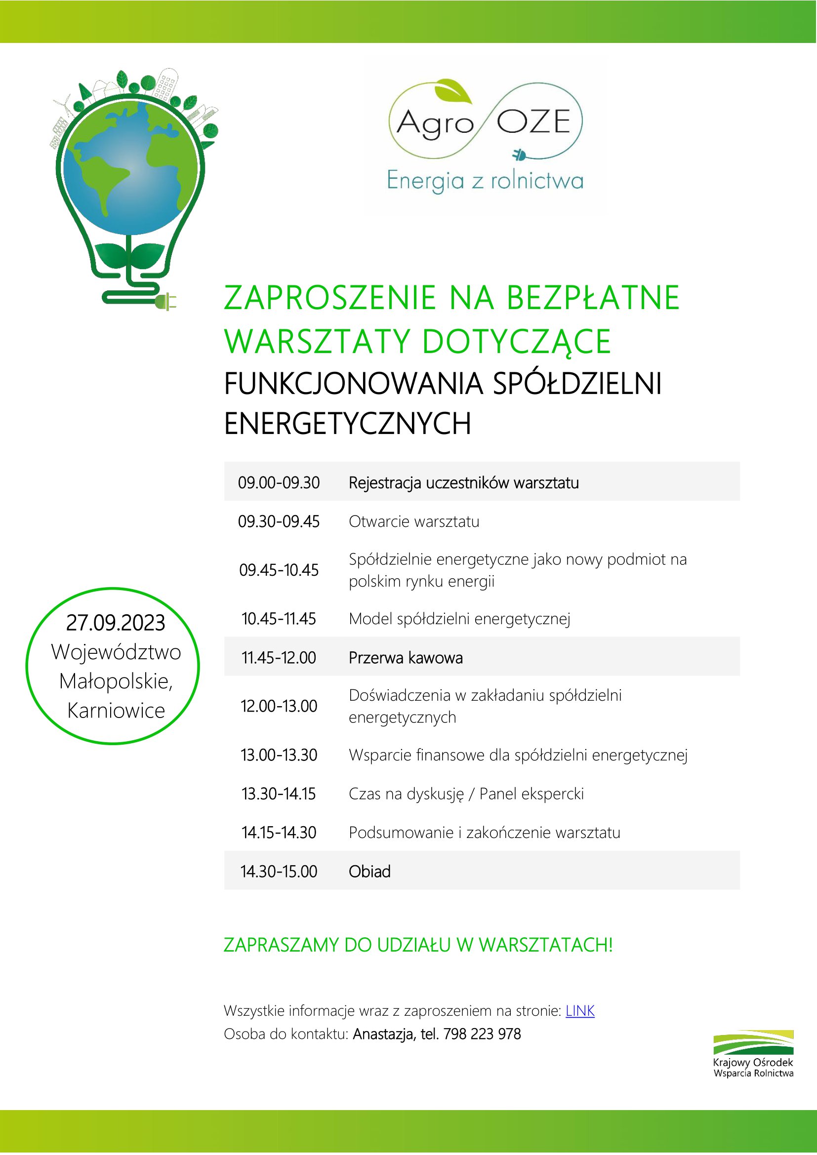 Zaproszenie KOWR Spldzielnie energetyczne MODR pdf