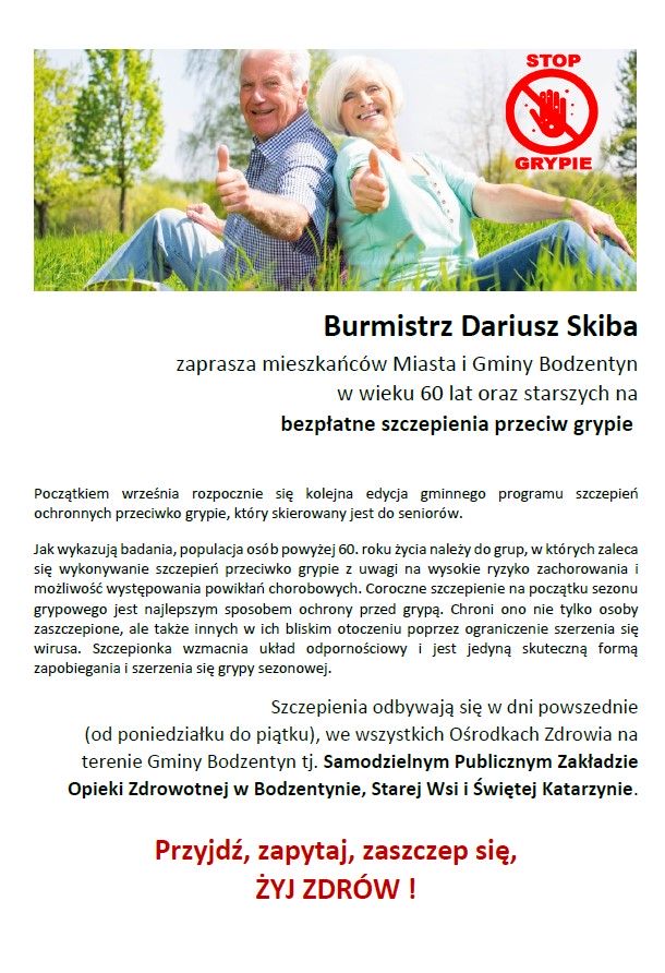 Burmistrz Dariusz Skiba GRYPA 2022